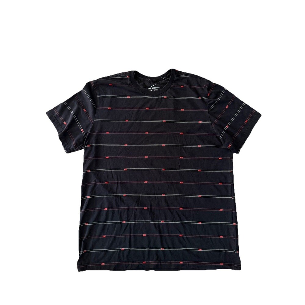 Nike Shirt Mens XL Black All Over Print Short Sleeve Pullover